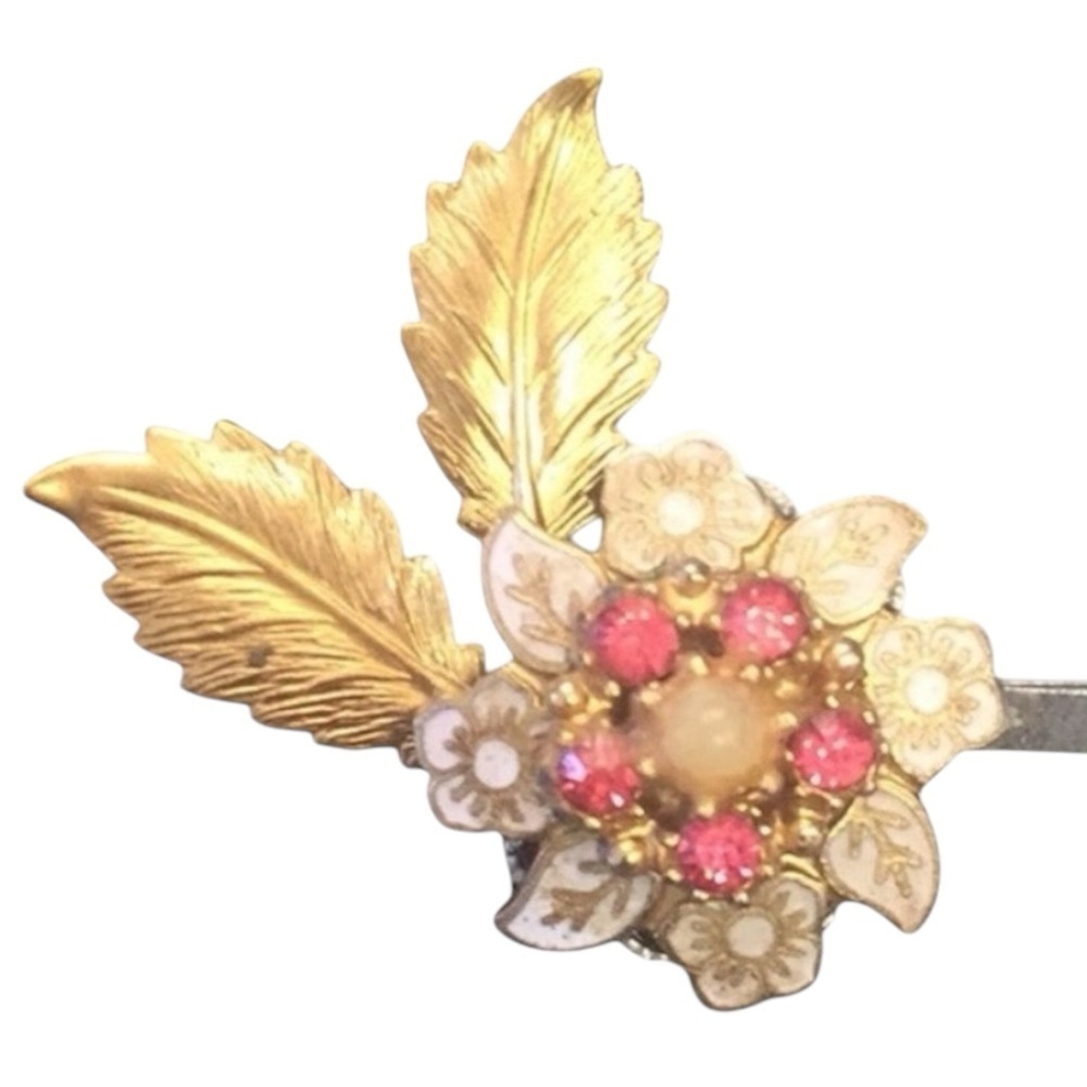 Golden Leaf & Floral Hair ClipS Romantic Botanical NWT Hairpins Elegant NWT - Picture 2 of 3